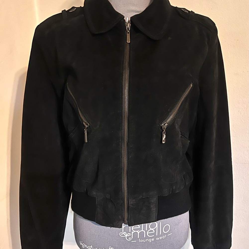Lipsy Black Bomber Jacket with Cropped Cut